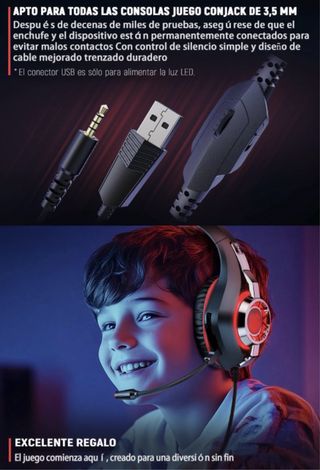 Cascos Gaming Graves Envolvente 3D Micrófono Nuevo