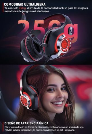 Cascos Gaming Graves Envolvente 3D Micrófono Nuevo