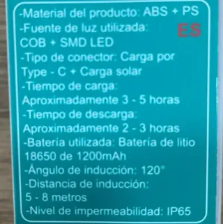 Lámpara Solar de Pared con Sensor NUEVA