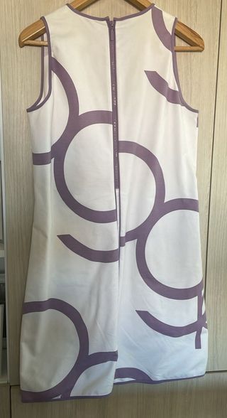 Vestido elegante morado y blanco Talla 42