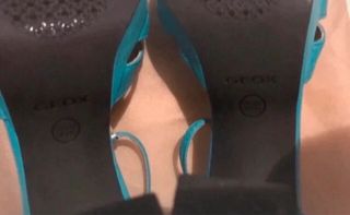Nuevas Sandalias GEOX Piel Turquesa Tacón 39