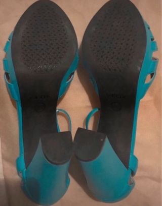 Nuevas Sandalias GEOX Piel Turquesa Tacón 39