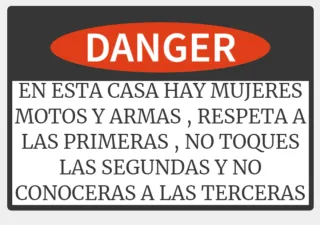 Cartello PERICOLO per l'ingresso di casa