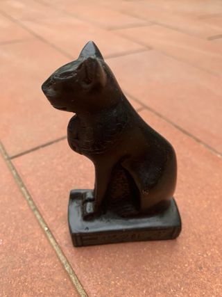 Statuetta gatto Bastet egiziano vintage in resina