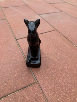 Statuetta gatto Bastet egiziano vintage in resina