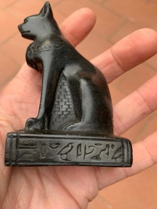 Statuetta gatto Bastet egiziano vintage in resina