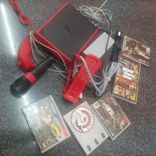 Consola Wii Roja y Negra + Juegos