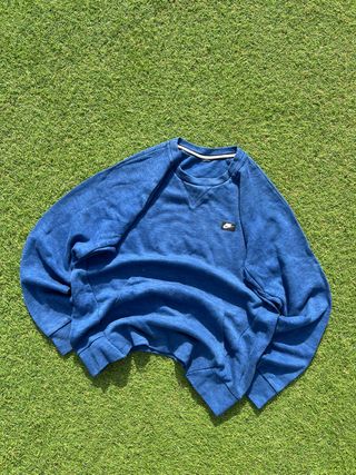 Sudadera Nike azul logo minimal crewneck S