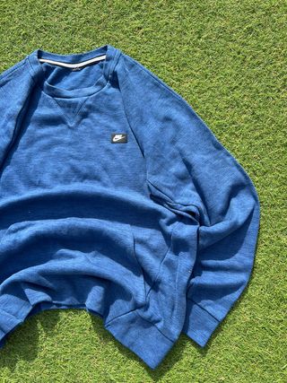 Sudadera Nike azul logo minimal crewneck S