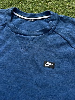 Sudadera Nike azul logo minimal crewneck S