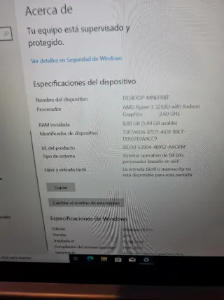 Ordenador portátil HP 255 G8, AMD Rizen 3.