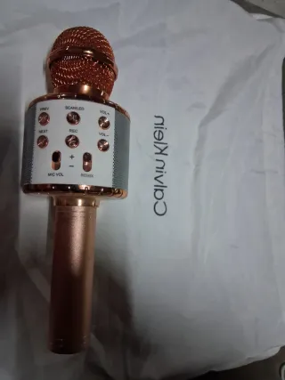 Micrófono Karaoke Bluetooth Rosa/Dorado