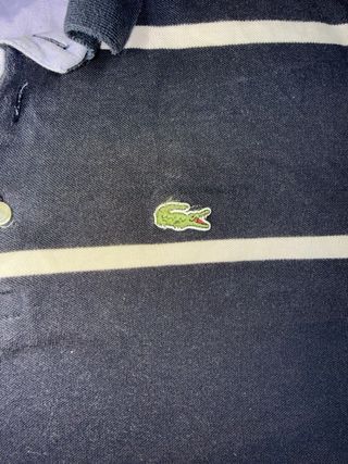 Polo Lacoste Rayas Azul y Blanco