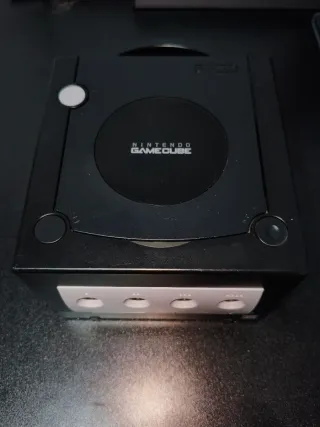 Consola Nintendo GameCube Negra funcinando