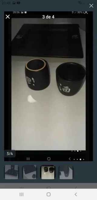 Juego licorera, chupitos y bandeja cerámica