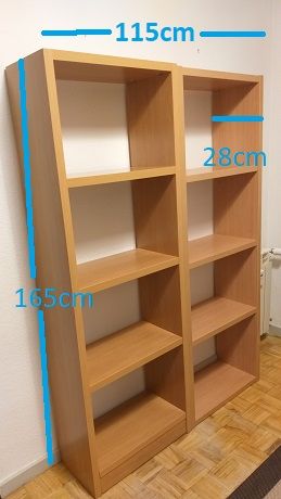 2 Estanterías Madera 165x115x28cm