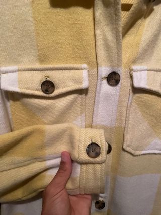 Cazadora cuadros vintage amarilla y blanca