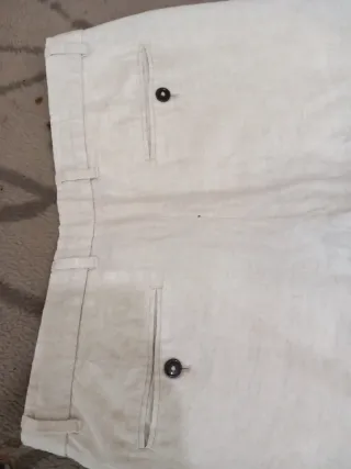 Pantalón Mango Lino Blanco Talla 42