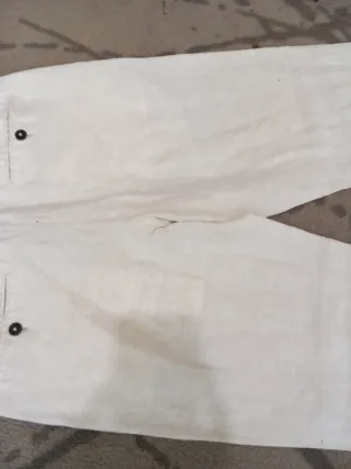 Pantalón Mango Lino Blanco Talla 42