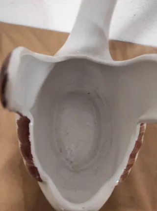 Vasetto Cigno Ceramica Bianco Marrone