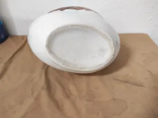 Vasetto Cigno Ceramica Bianco Marrone