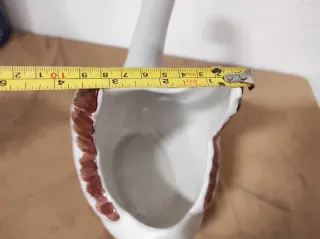 Vasetto Cigno Ceramica Bianco Marrone