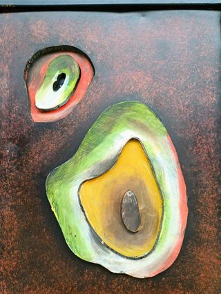 Quadro metal pintura arte abstrata contemporânea