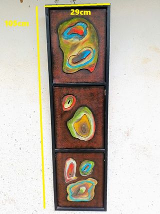 Quadro metal pintura arte abstrata contemporânea