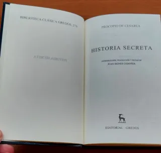 Historia secreta Procopio de Cesarea Gredos