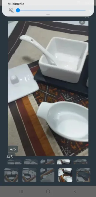 Juego salseras cerámica con cucharas y bandeja