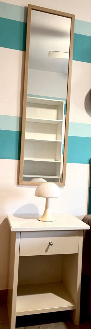 Conjunto Mesita Madera + Espejo