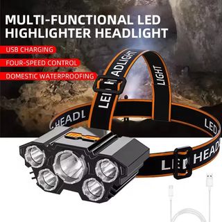 Linterna frontal LED impermeable recargable