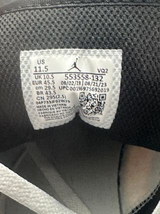 Nike Jordan 1 Low 45.5 Bianco Nero