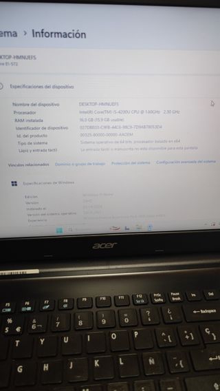 Acer E1-572 i5-4200U 16GB RAM SSD 240GB