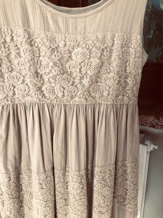 Abito donna Duck Farm beige pizzo