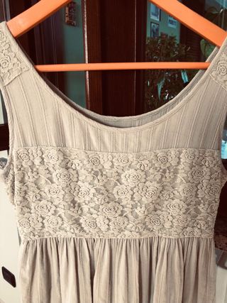 Abito donna Duck Farm beige pizzo