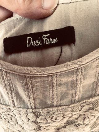 Abito donna Duck Farm beige pizzo