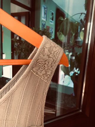 Abito donna Duck Farm beige pizzo