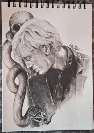 Ritratto Draco Malfoy fatto a mano