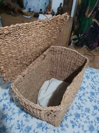 Cesta Zara Home Mimbre Beige