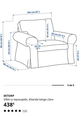 Sillón y reposapiés Ektorp beige