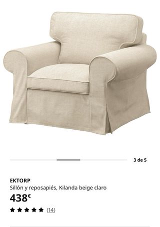 Sillón y reposapiés Ektorp beige
