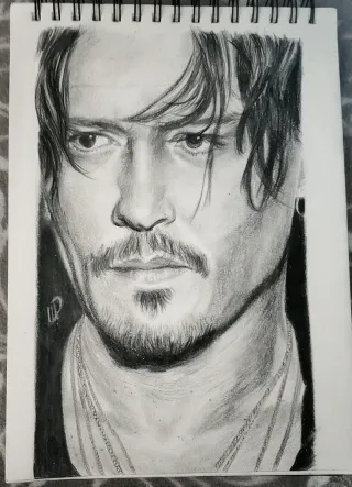 Ritratto Johnny Depp fatto a mano