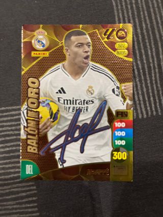 Cromo Mbappé Firmado Real Madrid Balón de Oro