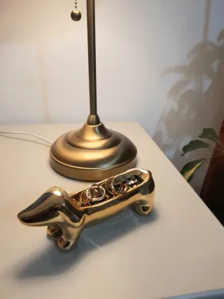 Porta-joias Dourado em forma de Dachshund