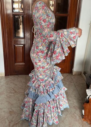 Traje Flamenca Micaela Villa Azul/Rosa