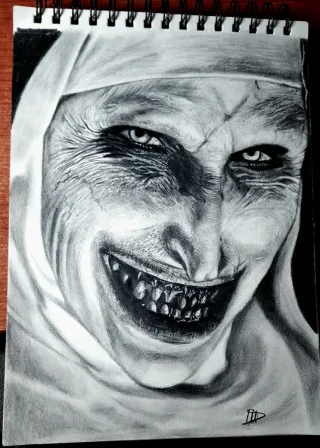 Ritratto The Nun - The Conjuring Fatto a Mano