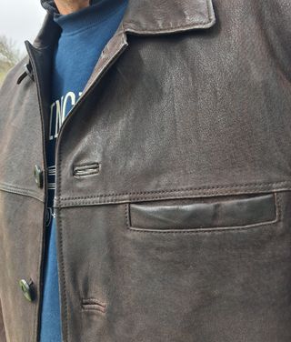 Chaqueta de piel clásica hombre