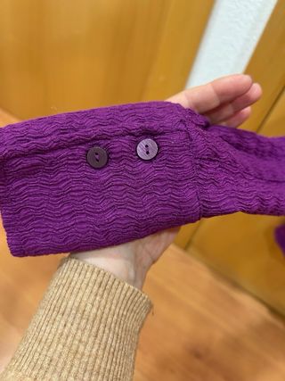 Camisa Mango Morada Texturizada