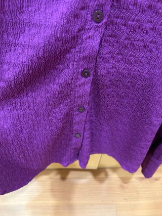 Camisa Mango Morada Texturizada